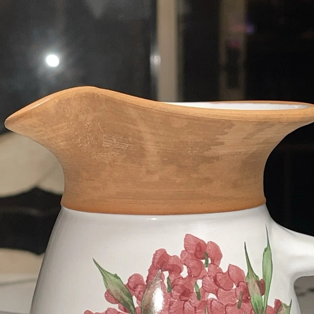 Vintage Emerson Creek Pottery Pitcher Vase Floral Flower Bedford‎ VA